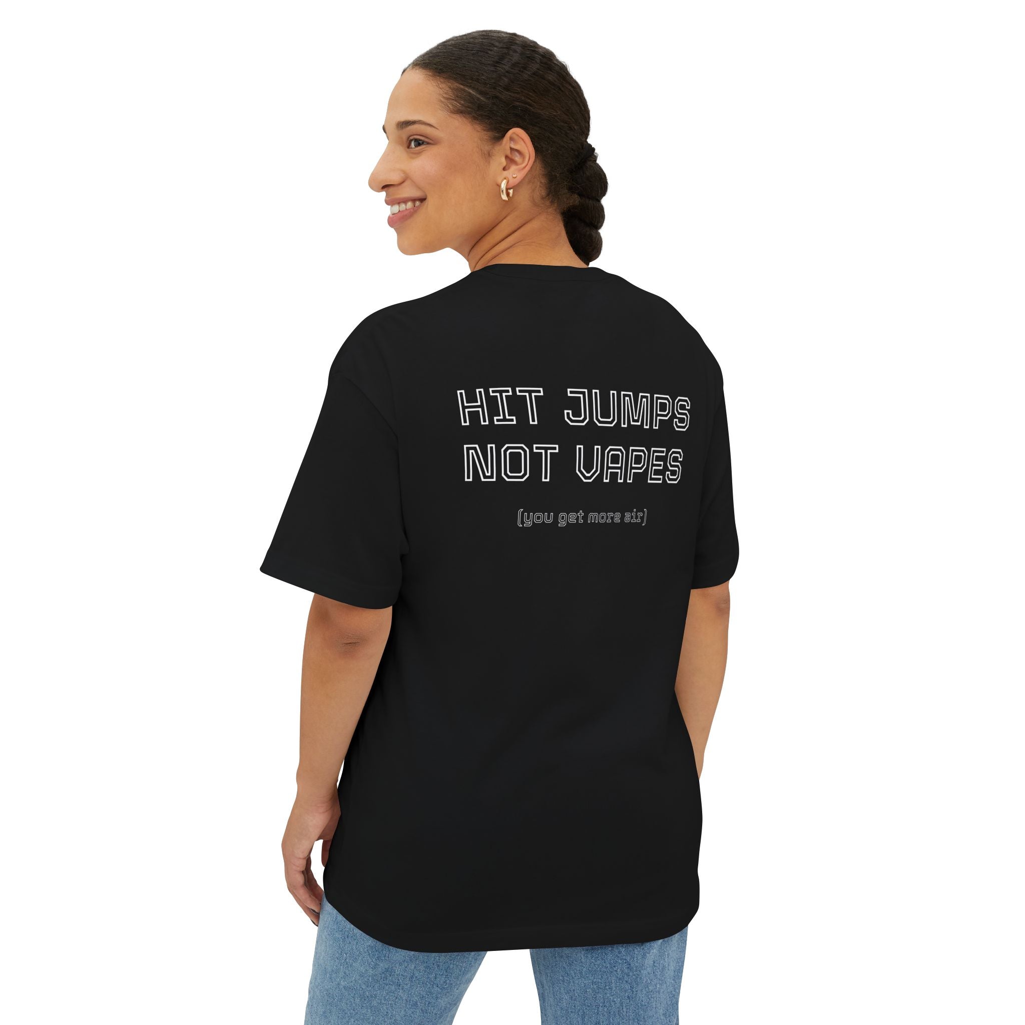 Hit Jumps Not Vapes T-Shirt | White Boxy Tee