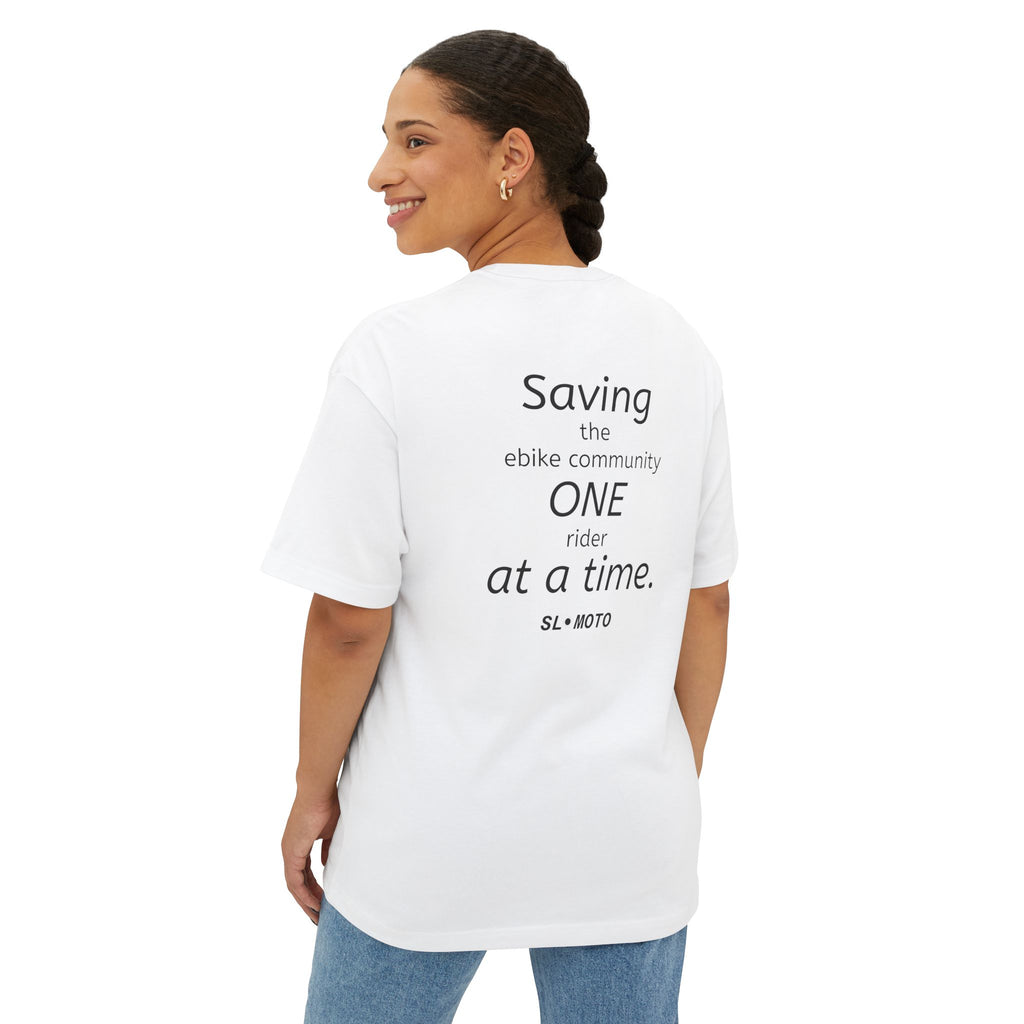 SLOMOTO SAVING THE COMMUNITY TEE | White