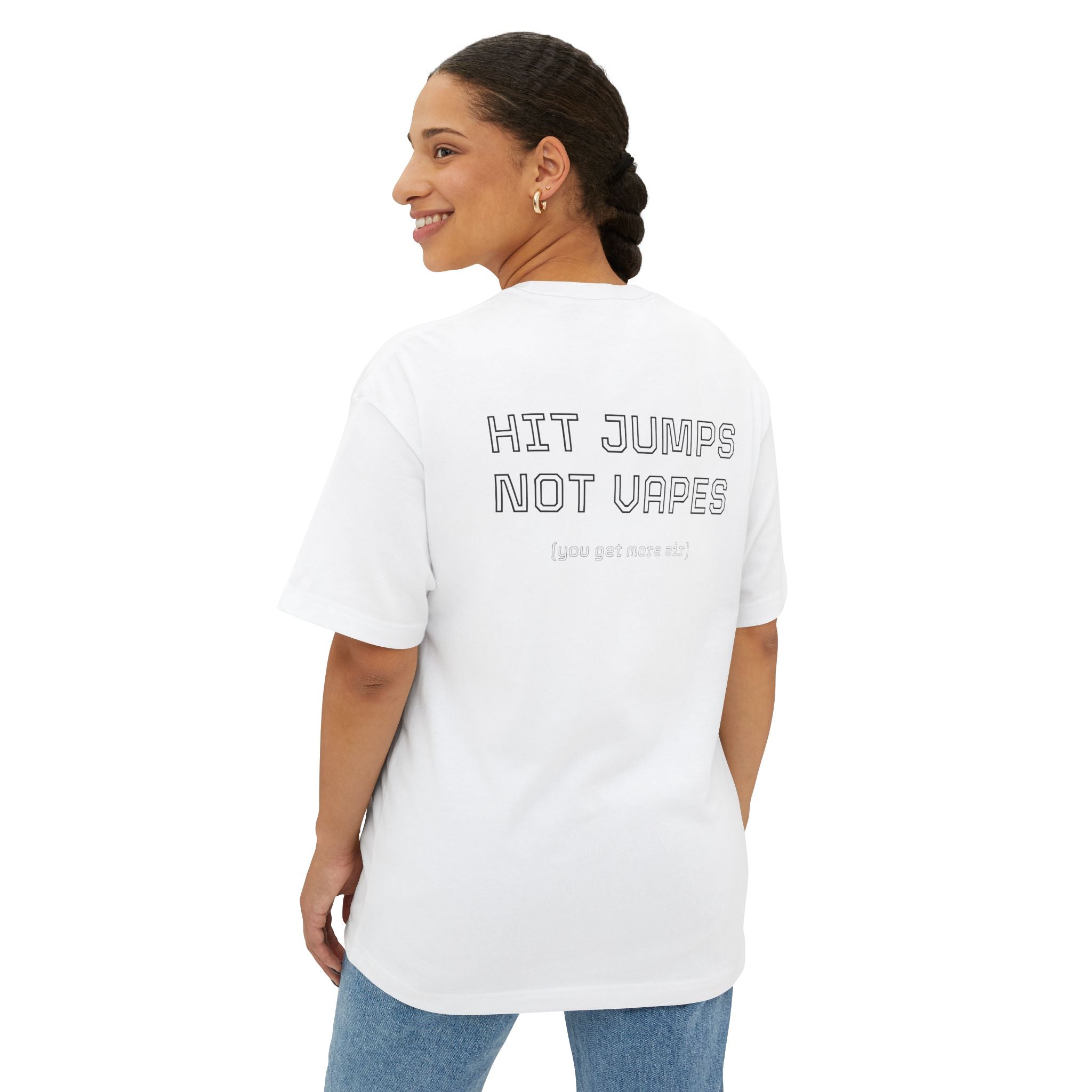 Hit Jumps Not Vapes T-Shirt | White Boxy Tee